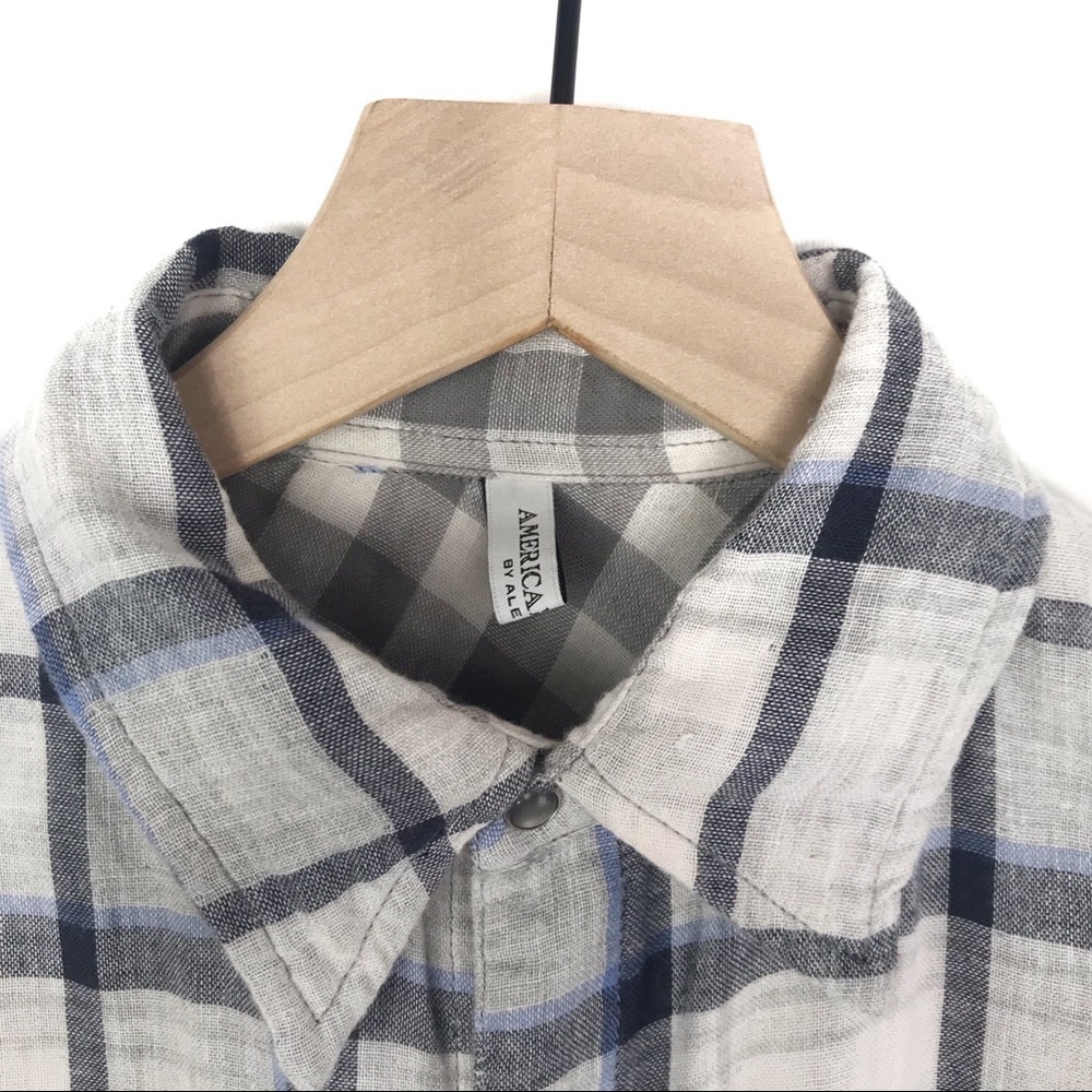 AMERICAN COLORS Reversible Plaid Gingham Button Up XS - Picture 10 of 12